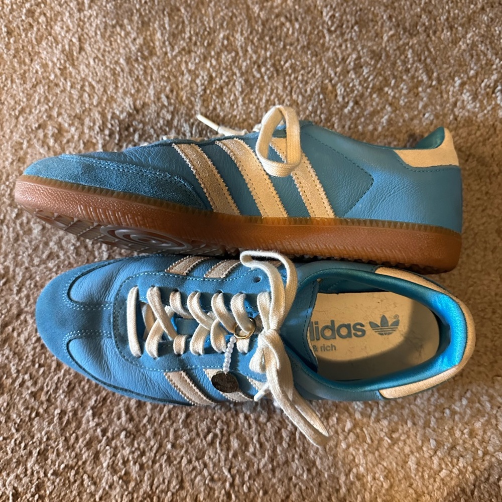 Adidas Samba OG x Sporty & Rich Blue and White Retro Sneakers - US size 8